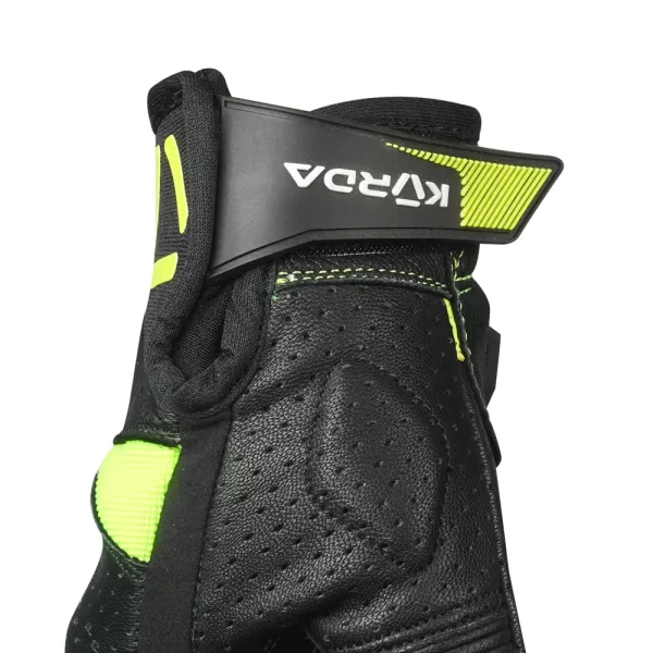 KORDA DRAG SHORT CUFF LEATHER RIDING GLOVES - FLUOROSCENT YELLOW - Image 2