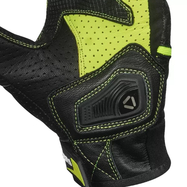 KORDA DRAG SHORT CUFF LEATHER RIDING GLOVES - FLUOROSCENT YELLOW - Image 3