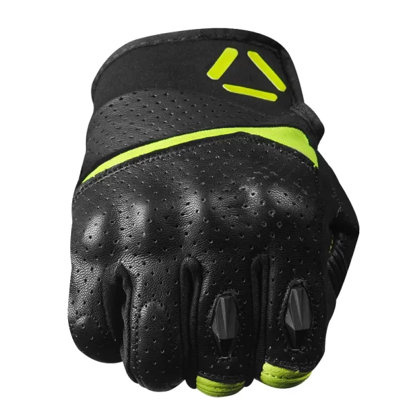 KORDA DRAG SHORT CUFF LEATHER RIDING GLOVES - FLUOROSCENT YELLOW - Image 7