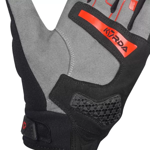 KORDA STUNT SHORT CUFF RIDING GLOVES - RED - Image 4