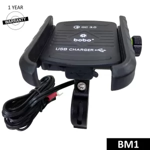 BOBO GEARS - MOBILE HOLDER - BM3 - CLAW GRIP ALUMINUM ( WITH FAST USB 3.0 CHARGER )