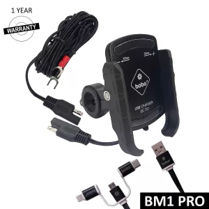 BOBO GEARS - MOBILE HOLDER - BM1 PRO - JAW GRIP ( WITH FAST USB 3.0 CHARGER , SAE CONNECTOR  FAST USB CABLE )