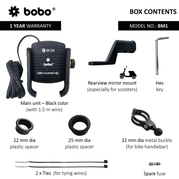 BOBO GEARS - MOBILE HOLDER - BM3 - CLAW GRIP ALUMINUM ( WITH FAST USB 3.0 CHARGER ) - Image 6