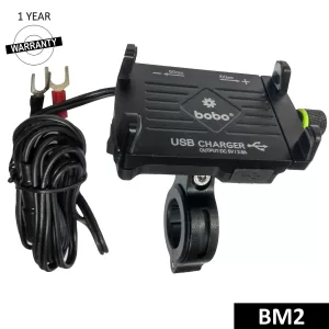 BOBO GEARS - MOBILE HOLDER - BM2 - CLAW GRIP ALUMINIUM ( WITH FAST USB 3.0 CHARGER )