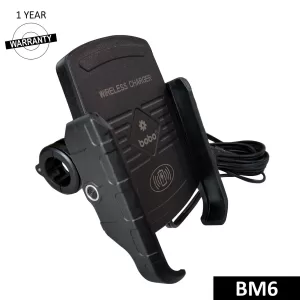 BOBO GEARS - MOBILE HOLDER - BM6 - JAW GRIP ( WITH FAST 15W WIRELESS CHARGER )