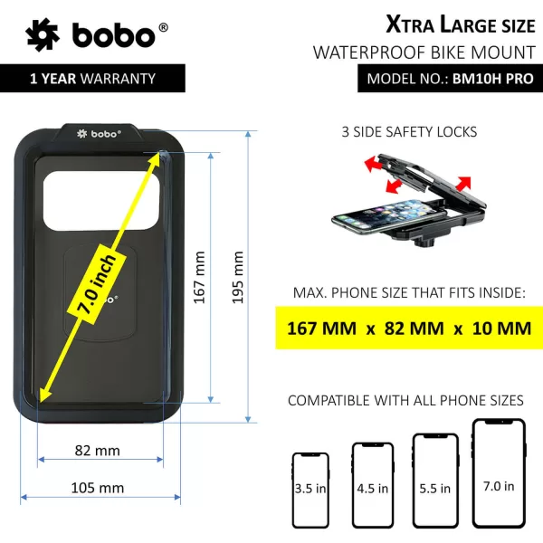 BOBO GEARS - MOBILE HOLDER - BM10H PRO - FULLY WATERPROOF CASE WITH VIBRATION CONTROLLER - Image 4