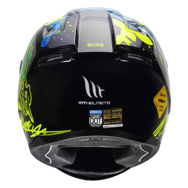 MT HUMMER SHARK HELMET - FLOURESCENT YELLOW - Image 3