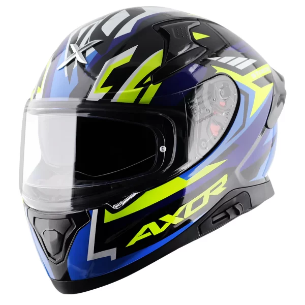 AXOR HELMETS - APEX STREAK HELMET - GLOSSY BLACK BLUE