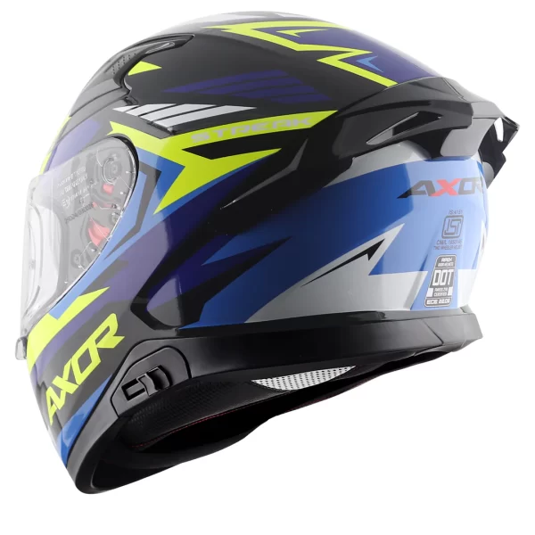 AXOR HELMETS - APEX STREAK HELMET - GLOSSY BLACK BLUE - Image 6
