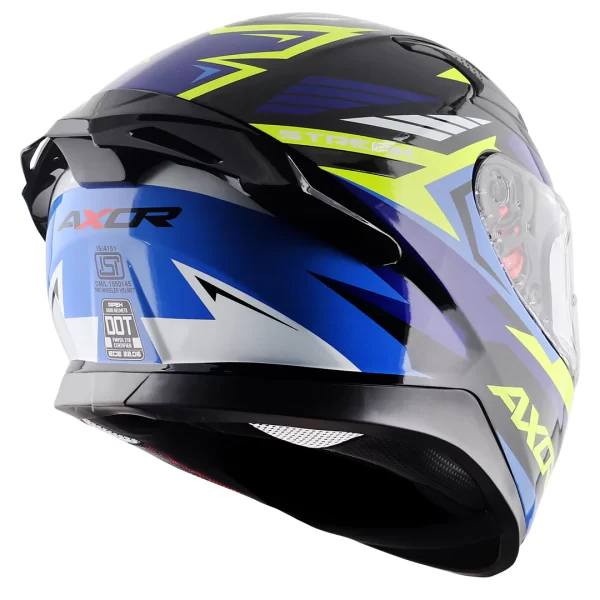 AXOR HELMETS - APEX STREAK HELMET - GLOSSY BLACK BLUE - Image 4