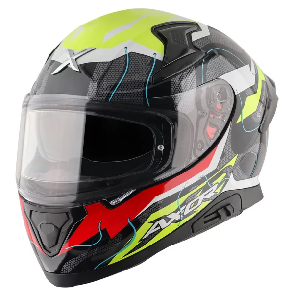AXOR HELMETS - APEX DYNAMO HELMET -GLOSSY BLACK NEON YELLOW