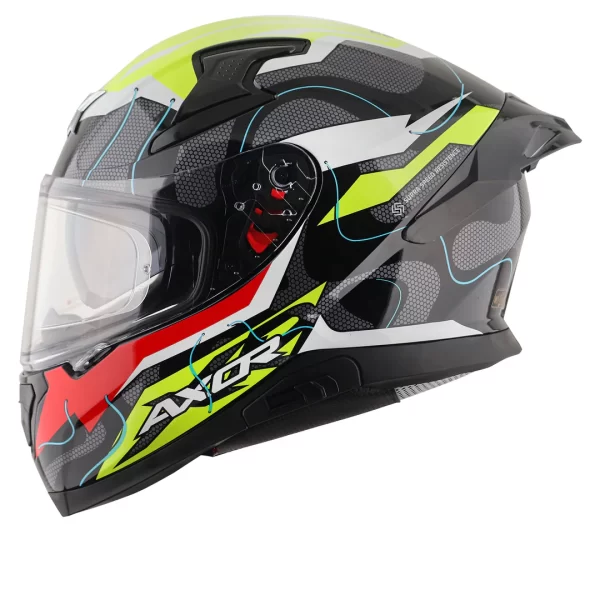 AXOR HELMETS - APEX DYNAMO HELMET -GLOSSY BLACK NEON YELLOW - Image 3