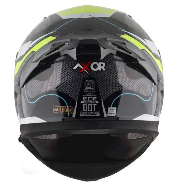 AXOR HELMETS - APEX DYNAMO HELMET -GLOSSY BLACK NEON YELLOW - Image 5