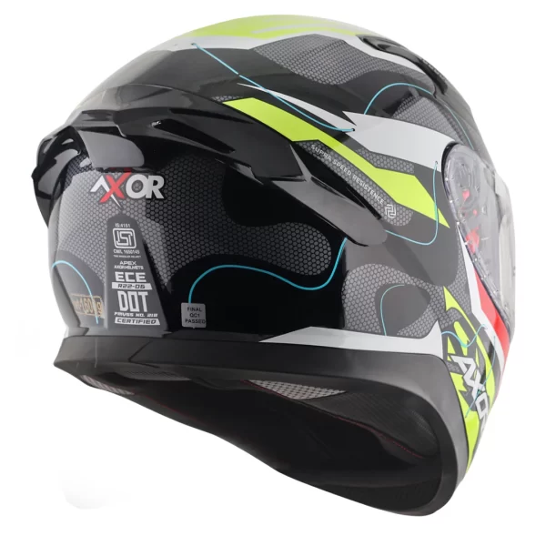 AXOR HELMETS - APEX DYNAMO HELMET -GLOSSY BLACK NEON YELLOW - Image 6