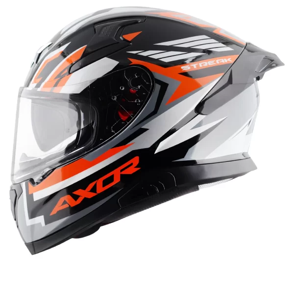 AXOR HELMETS – AXOR APEX STREAK HELMET – GLOSSY BLACK ORANGE - Image 3