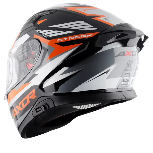 AXOR HELMETS – AXOR APEX STREAK HELMET – GLOSSY BLACK ORANGE - Image 4