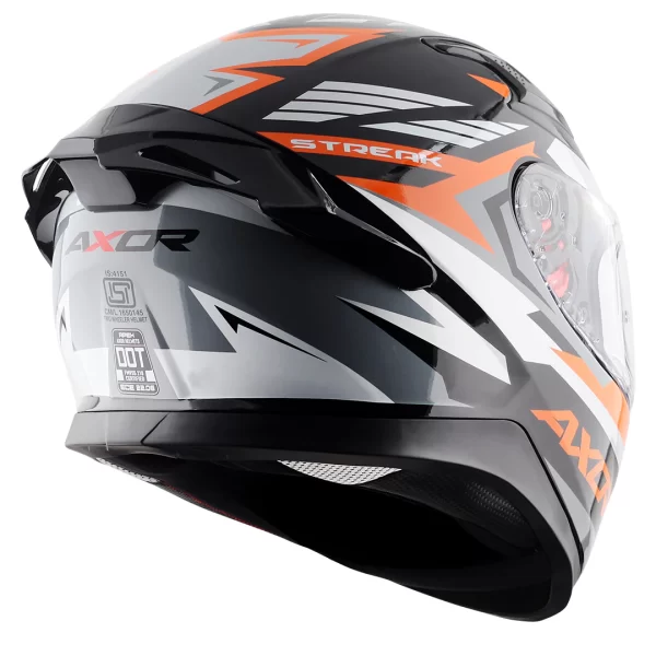 AXOR HELMETS – AXOR APEX STREAK HELMET – GLOSSY BLACK ORANGE - Image 6
