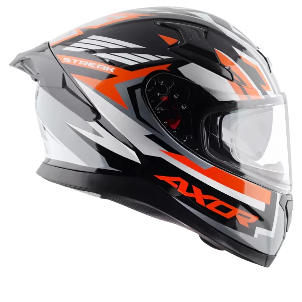 AXOR HELMETS – AXOR APEX STREAK HELMET – GLOSSY BLACK ORANGE - Image 7