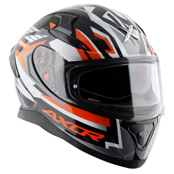 AXOR HELMETS – AXOR APEX STREAK HELMET – GLOSSY BLACK ORANGE - Image 8