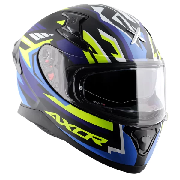 AXOR HELMET - APEX STREAK HELMET - DULL BLACK BLUE - Image 8