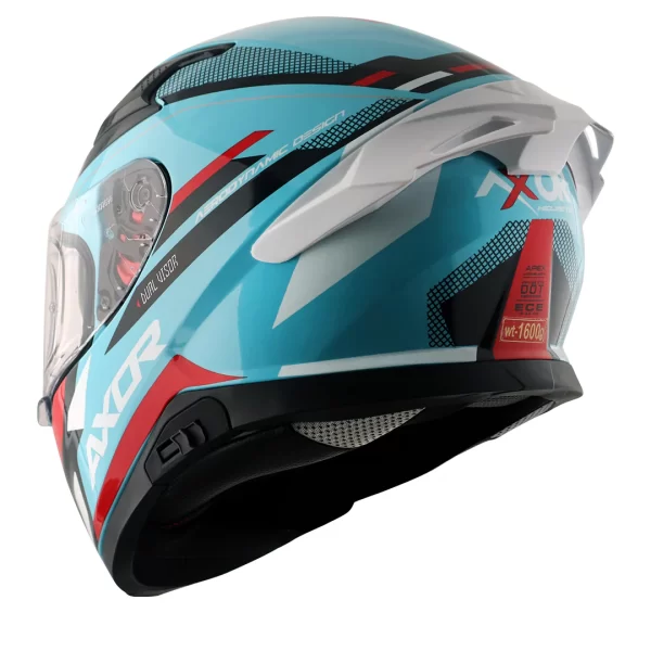 AXOR HELMETS - APEX TURBINE - GLOSSY HEX BLUE RED - Image 4