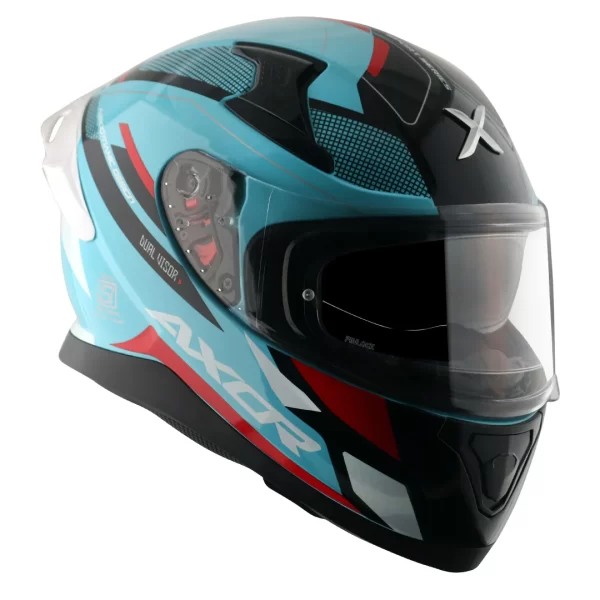 AXOR HELMETS - APEX TURBINE - GLOSSY HEX BLUE RED - Image 8