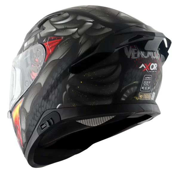 AXOR HELMETS - APEX VENOMOUS - GLOSSY BLACK / GREY - Image 4