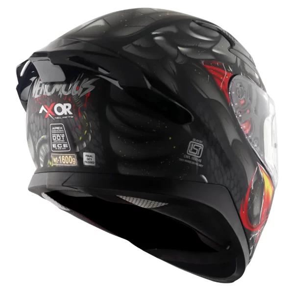 AXOR HELMETS - APEX VENOMOUS - GLOSSY BLACK / GREY - Image 6