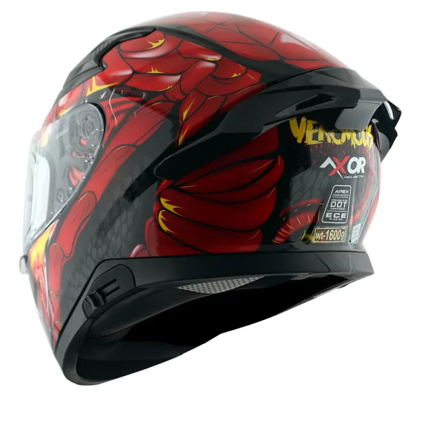 AXOR HELMETS - APEX VENOMOUS - GLOSSY BLACK / RED - Image 7