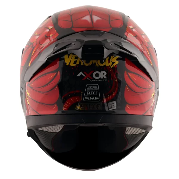 AXOR HELMETS - APEX VENOMOUS - GLOSSY BLACK / RED - Image 6