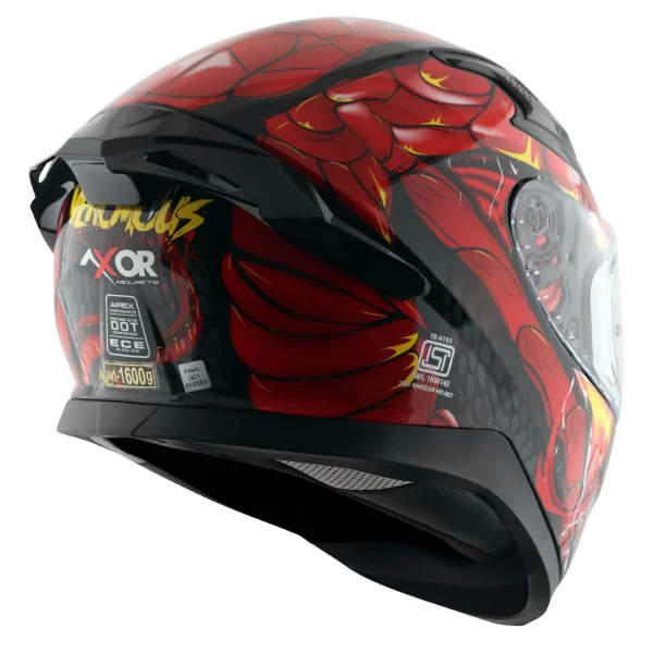 AXOR HELMETS - APEX VENOMOUS - GLOSSY BLACK / RED - Image 5