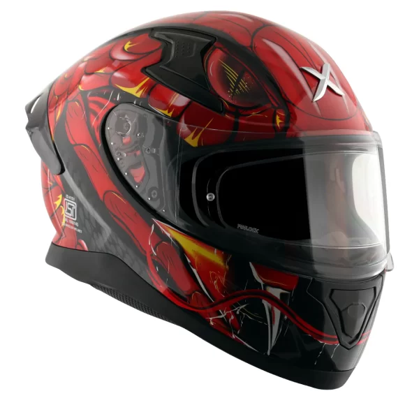 AXOR HELMETS - APEX VENOMOUS - GLOSSY BLACK / RED - Image 3