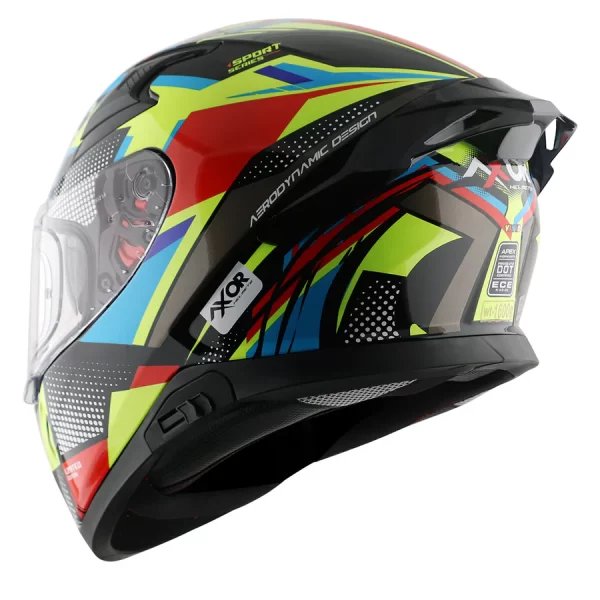 AXOR HELMETS - APEX  Vivid Helmet - Black Neon Yellow - Image 7