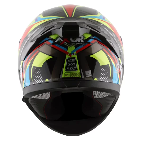 AXOR HELMETS - APEX  Vivid Helmet - Black Neon Yellow - Image 6
