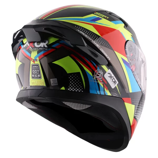 AXOR HELMETS - APEX  Vivid Helmet - Black Neon Yellow - Image 5