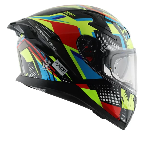 AXOR HELMETS - APEX  Vivid Helmet - Black Neon Yellow - Image 4