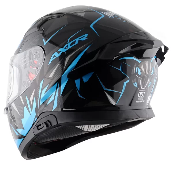 AXOR HELMETS - APEX HUNTER  -  BLACK NEON BLUE - Image 4