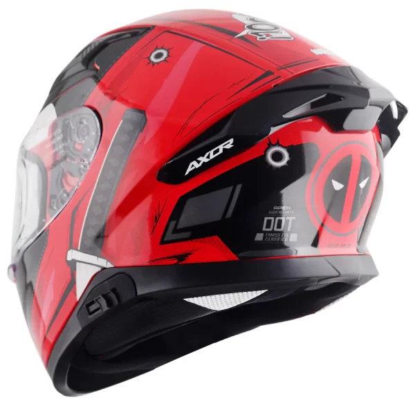 Apex Marvel Deadpool Helmet - RED BLACK - Image 4