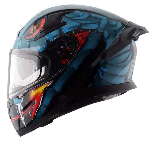 AXOR HELMETS - APEX VENOMOUS - Black Neon Blue - Image 3