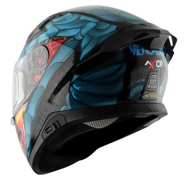 AXOR HELMETS - APEX VENOMOUS - Black Neon Blue - Image 4