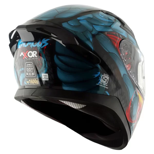 AXOR HELMETS - APEX VENOMOUS - Black Neon Blue - Image 6