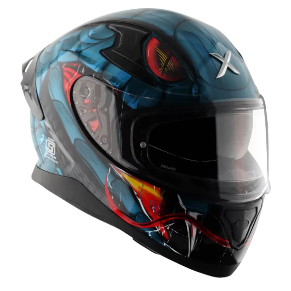 AXOR HELMETS - APEX VENOMOUS - Black Neon Blue - Image 8