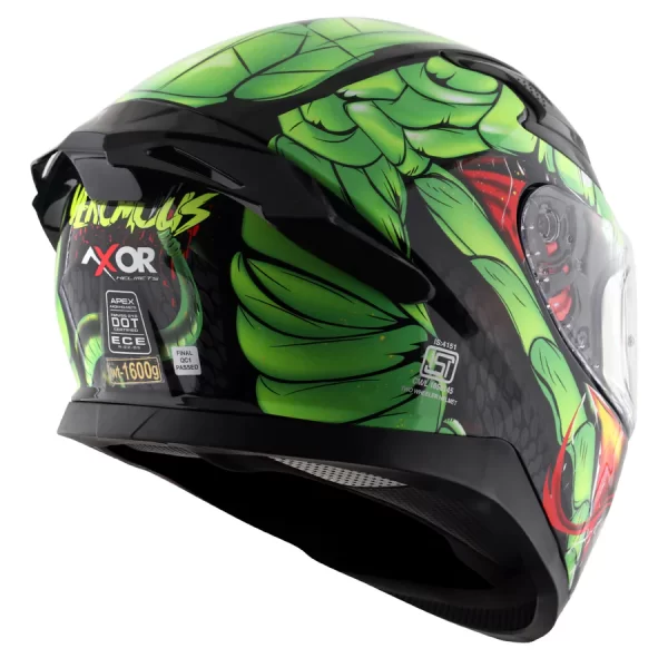 AXOR HELMETS - APEX VENOMOUS - Black Neon Green - Image 5